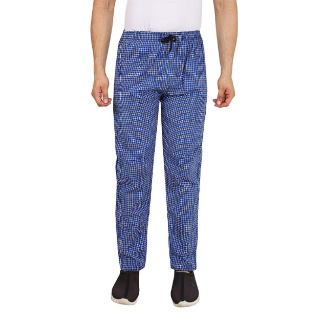 Men's Cotton Check Pajamas (BLUE)