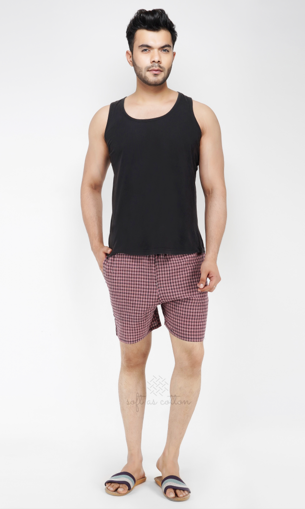 Men's Cotton Boxer Shorts (RED)