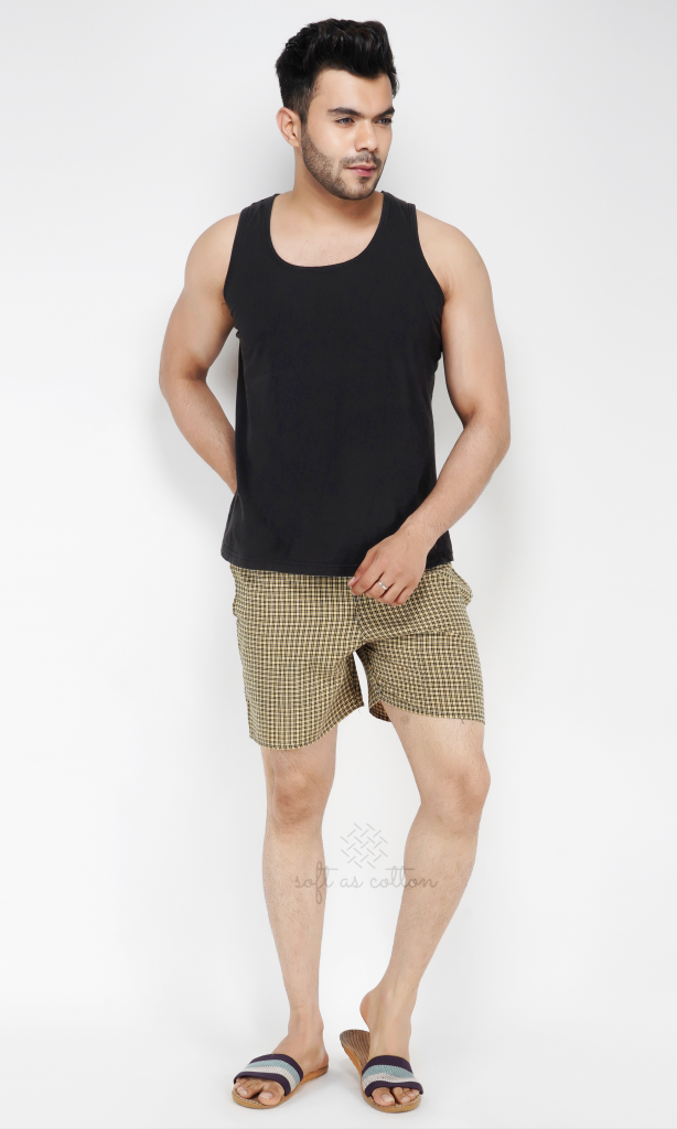 Men's Cotton Boxer Shorts (YELLOW)