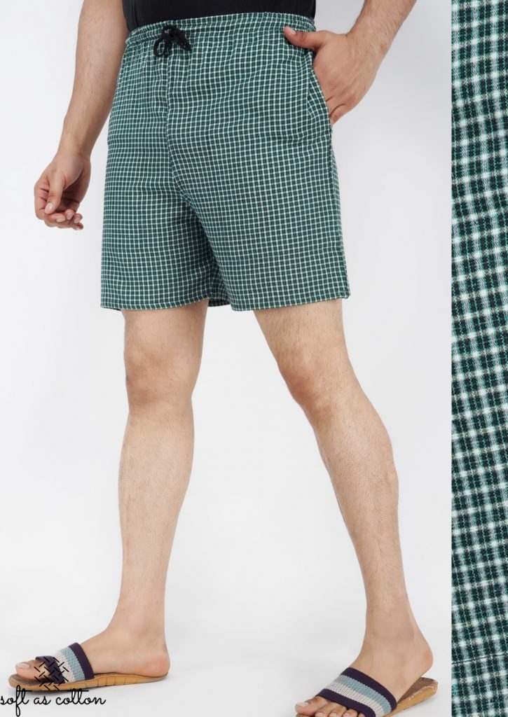 Men's Cotton Boxer Shorts (GREEN) - PACK OF 2