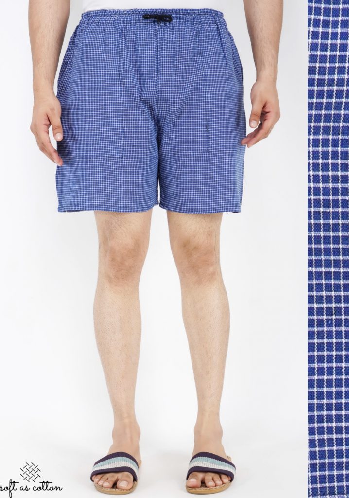 Men's Cotton Boxer Shorts (BLUE)