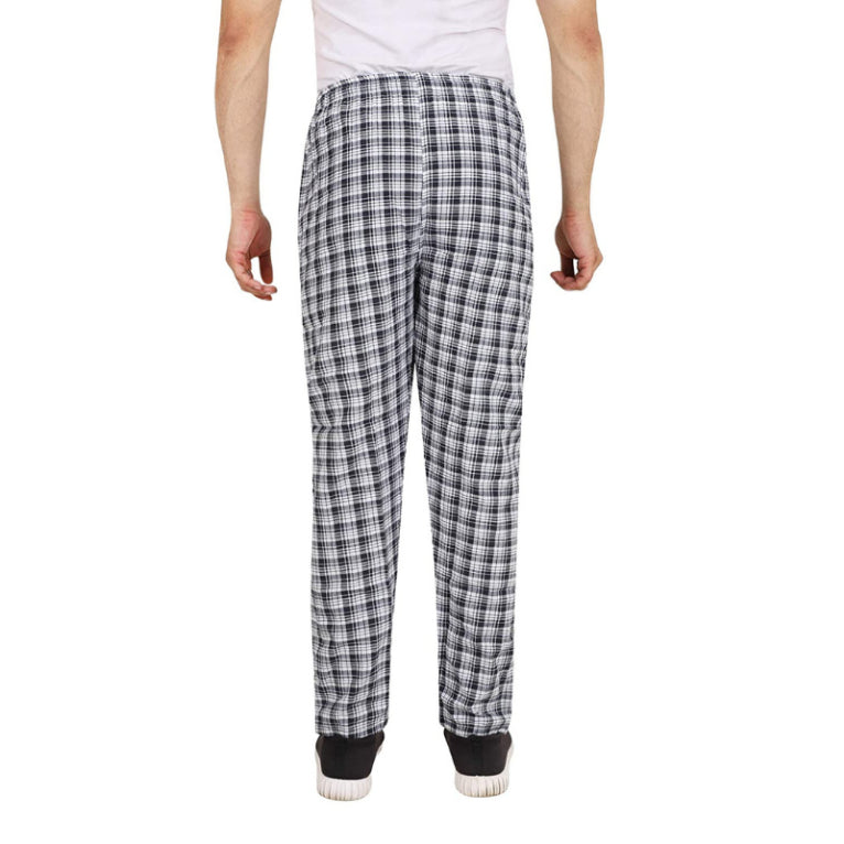 Men's Cotton Check Pajamas (WHITE)