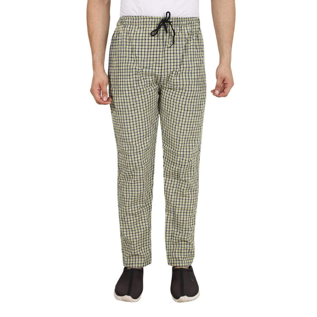 Men's Cotton Check Pajamas (YELLOW)
