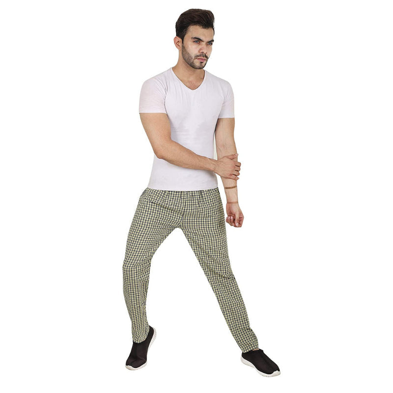 Men's Cotton Check Pajamas (YELLOW)