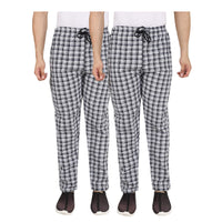 Men's Cotton Check Pajamas (WHITE) - PACK OF 2