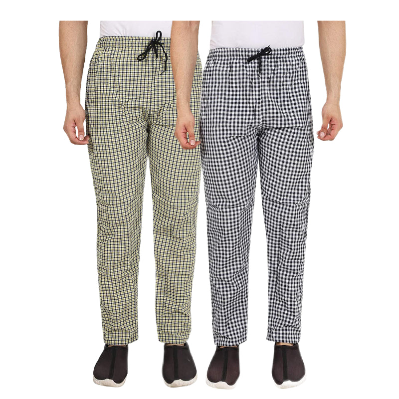 Men's Cotton Check Pajamas - PACK OF 2