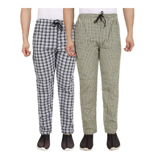 Men's Cotton Check Pajamas - PACK OF 2