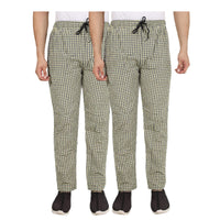 Men's Cotton Check Pajamas (YELLOW) - PACK OF 2