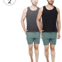 Men's Cotton Boxer Shorts (GREEN) - PACK OF 2