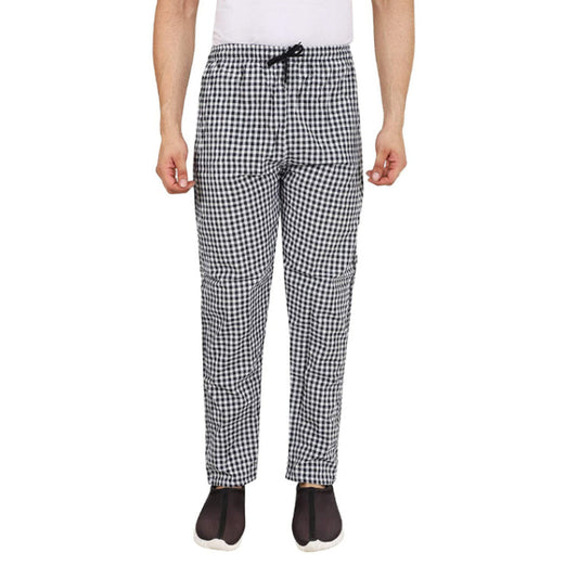 Men's Cotton Check Pajamas (BLACK)