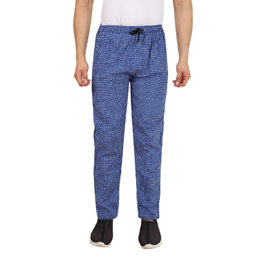 Men's Cotton Check Pajamas (BLUE)