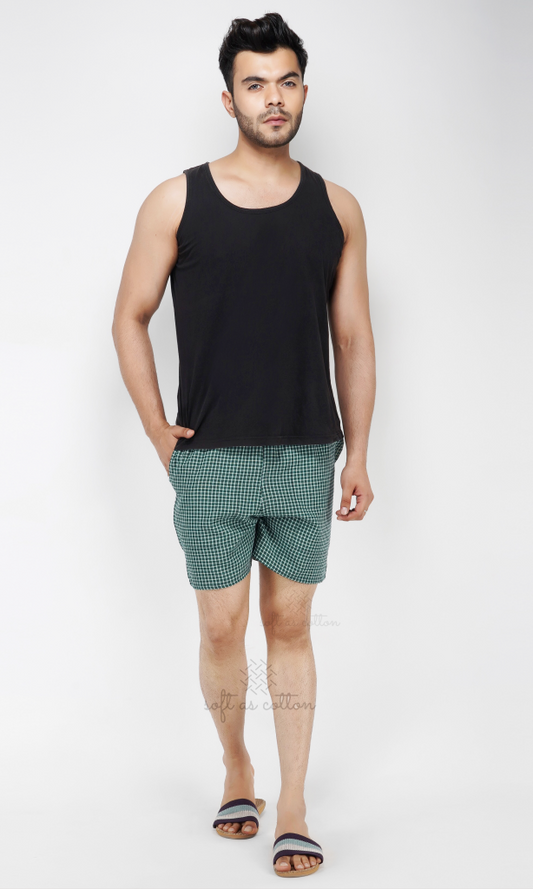 Men's Cotton Boxer Shorts (GREEN)