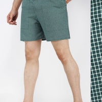 Men's Cotton Boxer Shorts (GREEN) - PACK OF 2